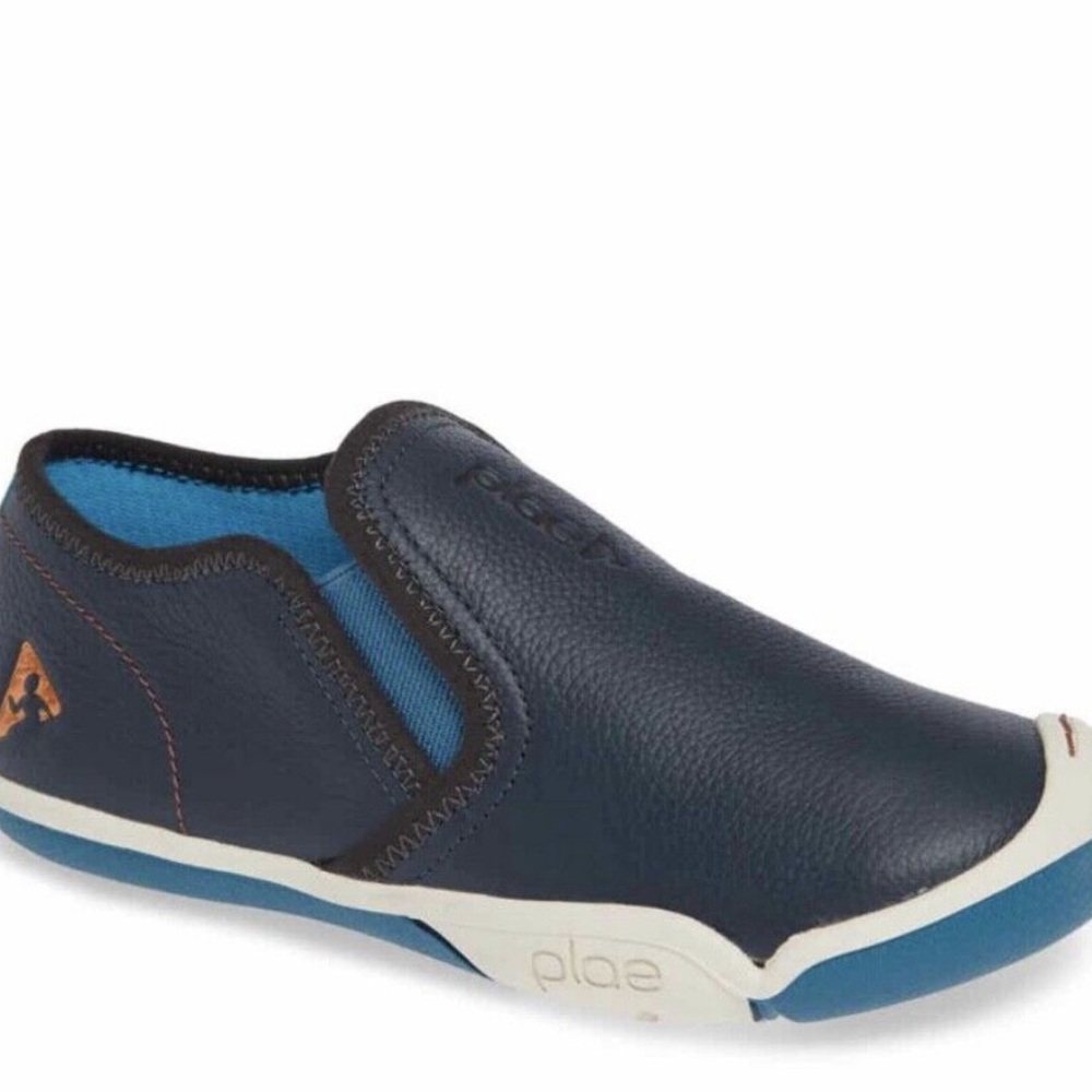 Plae Migi Blue Leather Sneaker Loafer Sz 13.5
